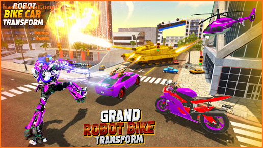 Flying Helicopter Robot Car Transform Shooting War screenshot