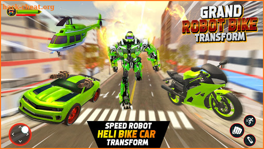 Flying Helicopter Robot Car Transform Shooting War screenshot