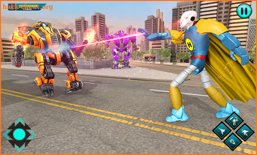 Flying Hero Rescue City Car Transform Robot Games screenshot