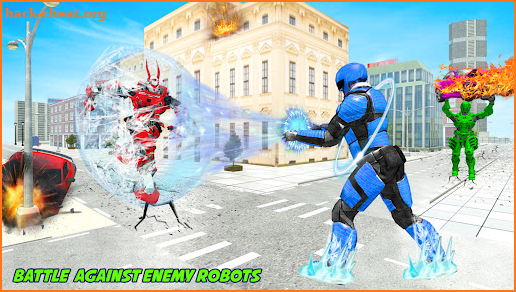 Flying Ice Robot Fighting Game screenshot