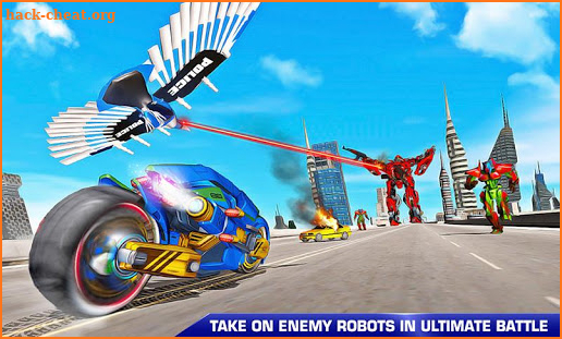 Flying Police Bike Eagle Transform Robot Bike Game screenshot