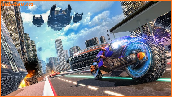 Flying Robot Bike Police Robot Transformation Wars screenshot