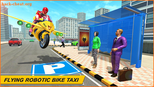 Flying Robot Bike Taxi Simulator-Bike Driving Game screenshot