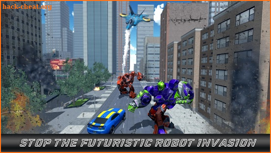 Flying Robot Car Transform Russian Plane City Wars screenshot