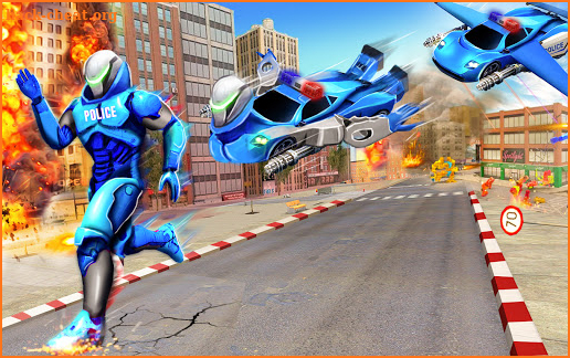 Flying Robot Car Transform War - Police Robot Game screenshot