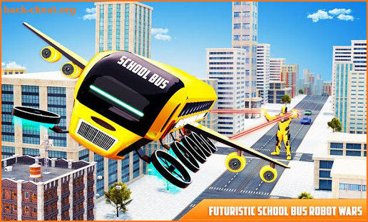 Flying School Bus Transform Robot Games screenshot