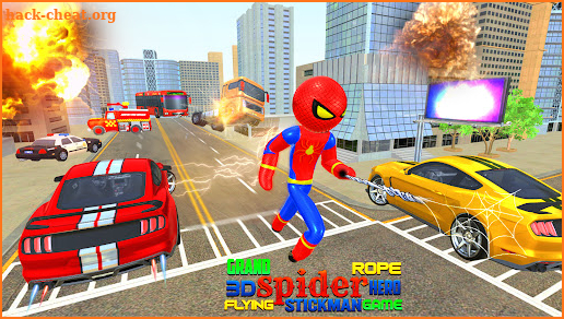 Flying stickman superhero fight screenshot