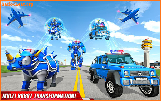 Flying US Police Rhino Robot Car Games screenshot