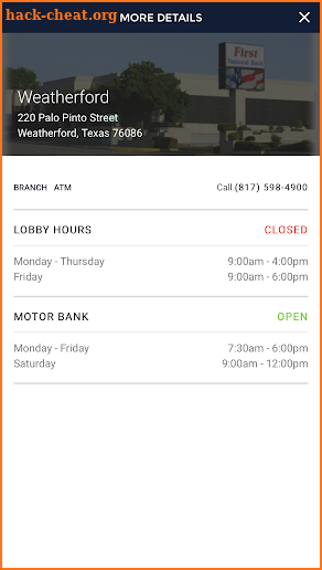 FNB Weatherford screenshot