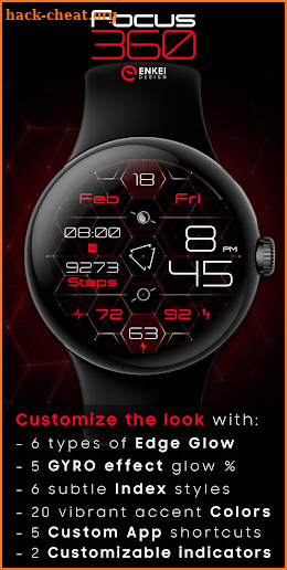 Focus 360 - digital watch face screenshot