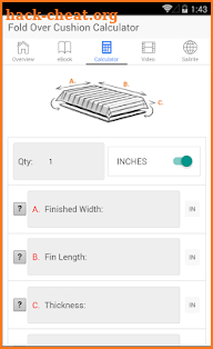 Fold Over Cushion Fabrication screenshot