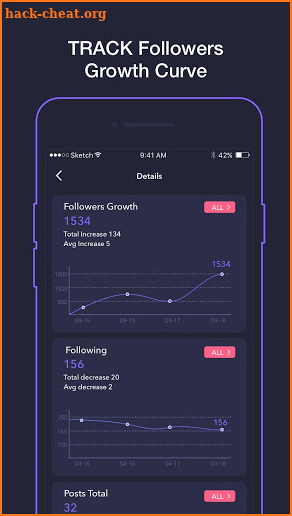 Follow Reporter -Ins Tracker Followers Insights screenshot