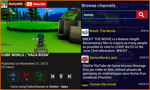 FollowChannel for YouTube free screenshot