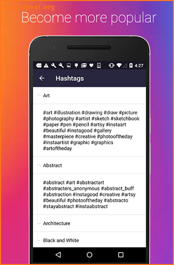 Followers and likes for Instagram (hashtags) screenshot