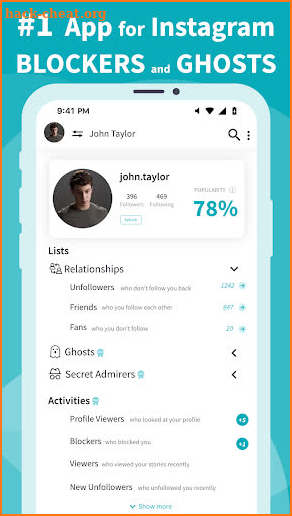 Followers Manager: Reports screenshot