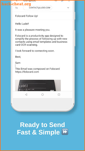 Folocard - Follow Up Email - Business Card Scanner screenshot