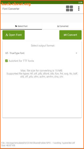 Font Converter - Convert OTF to TTF screenshot