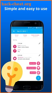 Food and Symptoms Diary screenshot