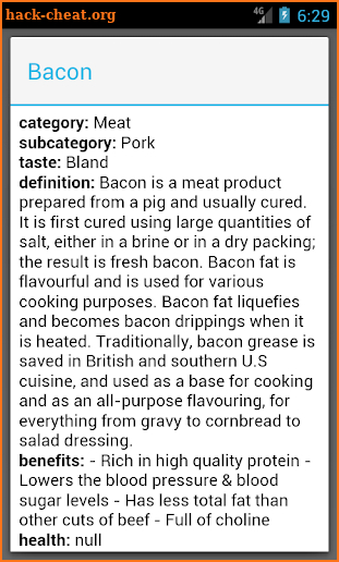 FOOD DICTIONARY screenshot