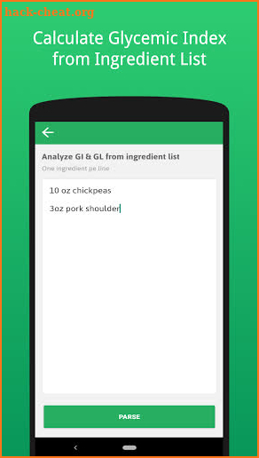 Food Glycemic Index - GI GL Net Carbohydrates screenshot