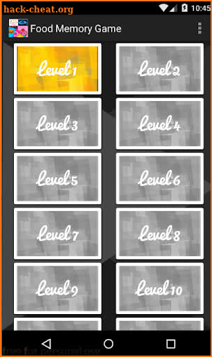 Food Memory Game screenshot