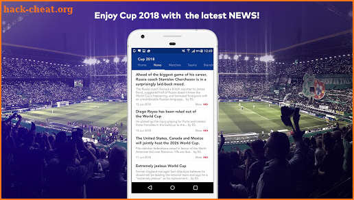 Football Cup 18 - International Live Scores, News screenshot