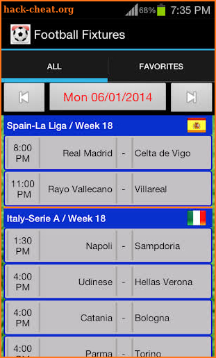 Football Fixtures screenshot