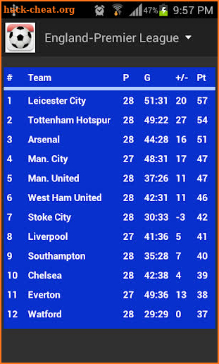 Football Fixtures screenshot