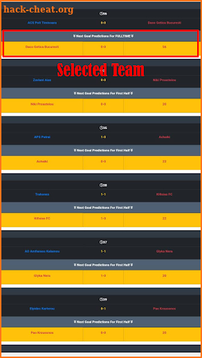 Football next goal predictor (First half edition) screenshot