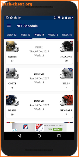 Football NFL Schedule & Scores screenshot