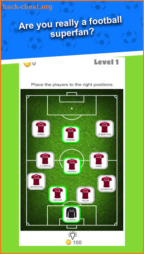 Football puzzle screenshot