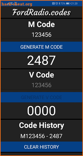 Ford Radio Codes - M & V Serial Radio Unlock Codes screenshot