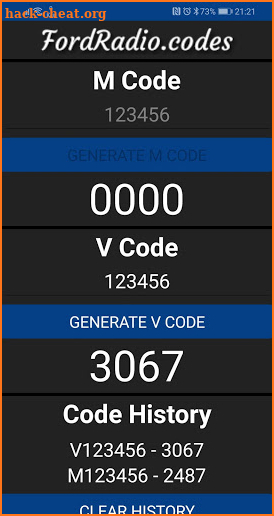 Ford Radio Codes - M & V Serial Radio Unlock Codes screenshot