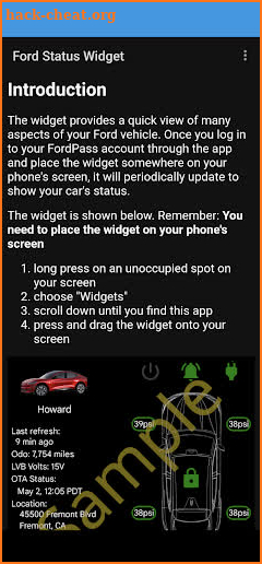 Ford Status Widget screenshot