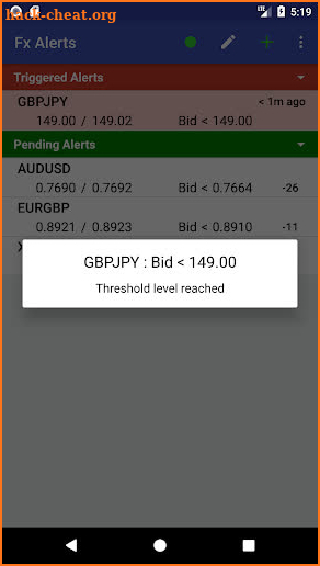 Forex Price Alerts screenshot