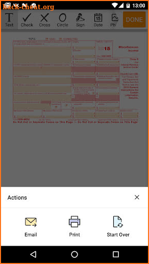 Form 1099 MISC for IRS: Income Tax Return eForm screenshot