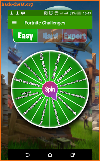 Fortnite Challenges wheel screenshot