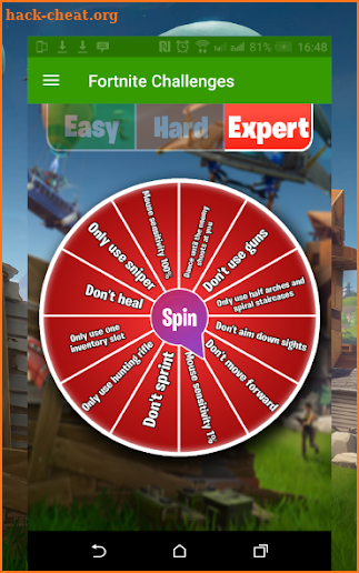 Fortnite Challenges wheel screenshot