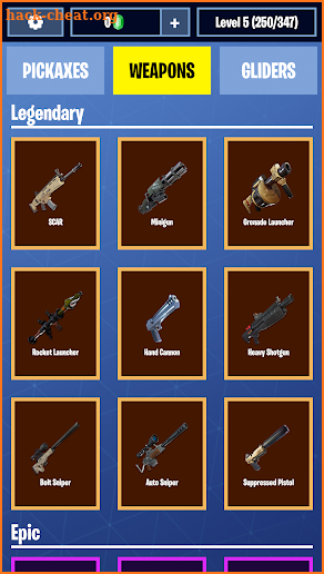 Fortnite Guns & Pickaxes & Gliders screenshot