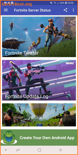 Fortnite Server and Update Status screenshot