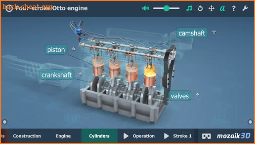 Four-stroke Otto engine educational VR 3D screenshot