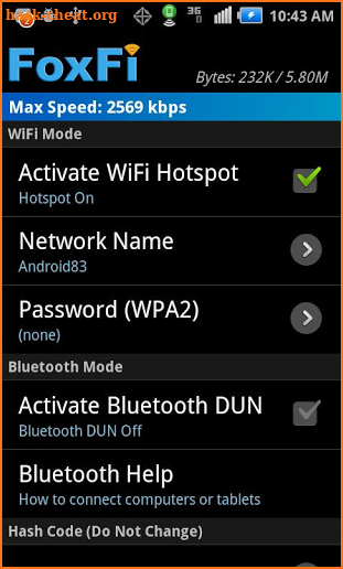 FoxFi (WiFi Tether w/o Root) screenshot