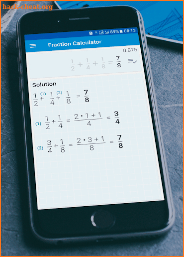 Fraction calculator: easy solve fractions problems screenshot