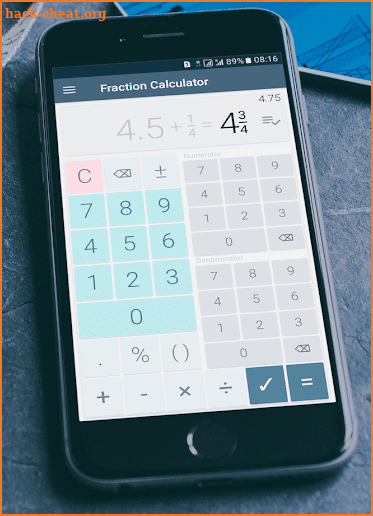 Fraction calculator: easy solve fractions problems screenshot