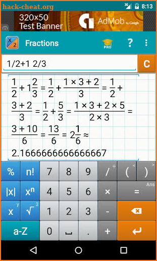 Fraction Calculator + Math screenshot