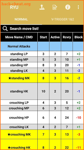 FRAMEDATA for SFVAE PRO screenshot