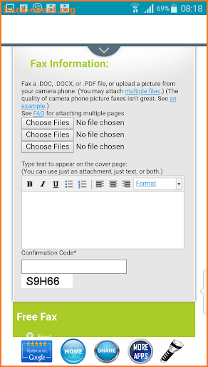 FREE FAX from mobile phone - To US & Canada screenshot