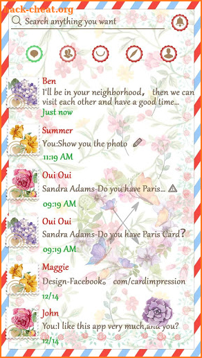 (FREE) GO SMS FLOWER MAILS THEME screenshot