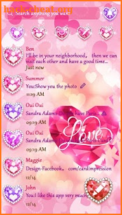 (FREE) GO SMS GEM HEART THEME screenshot