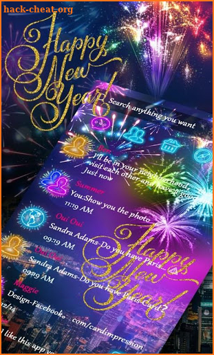 (FREE) GO SMS HAPPY NEW YEAR THEME screenshot